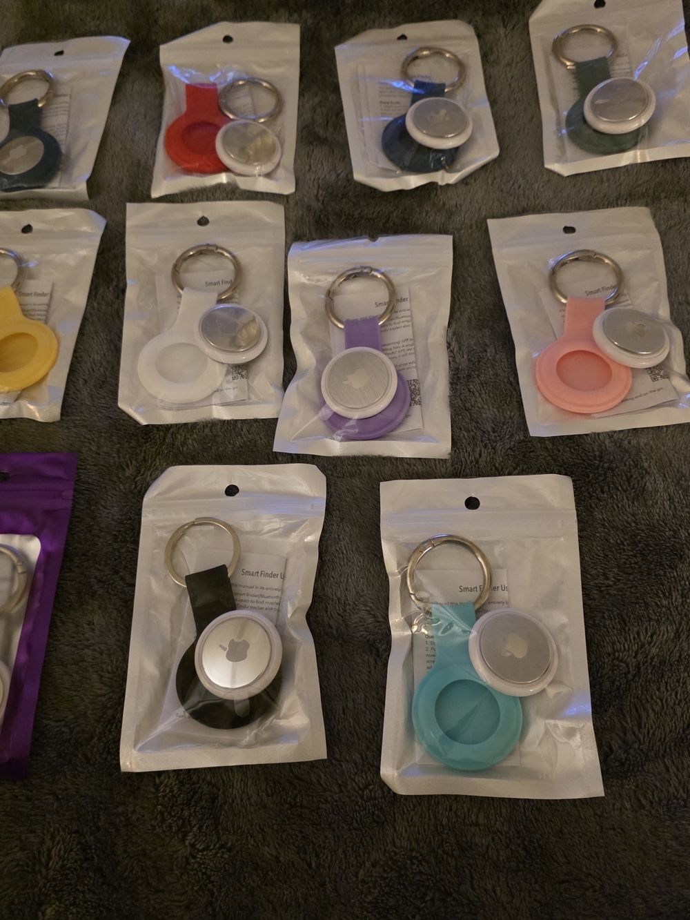Apple Silicone AirTag Keyring Holders & Airtag – Mixed Colors (2 Pack)